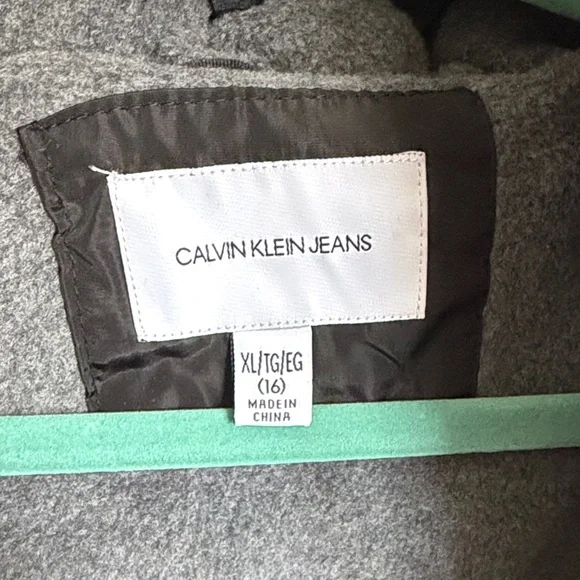 Calvin Klein Kids Black Puffer Coat with Fur Hood - Picture 12 of 16